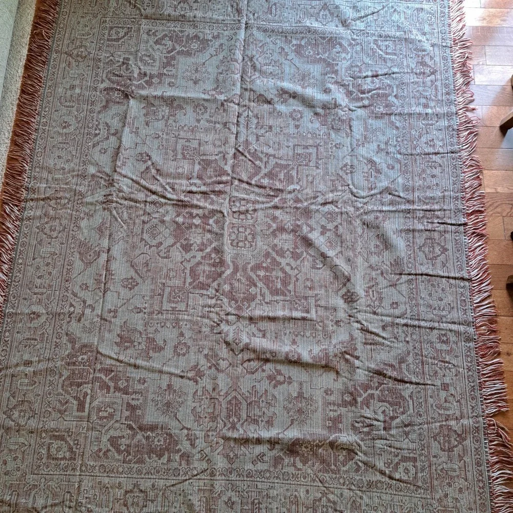 VTG 1960s East German Sofa Cover Rug Couch Throw Colorful Plush 74x58 Bombay VEB